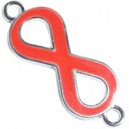 Metalen hangers - tussenzetsels " Infinity "  Zilver / Spicy orange